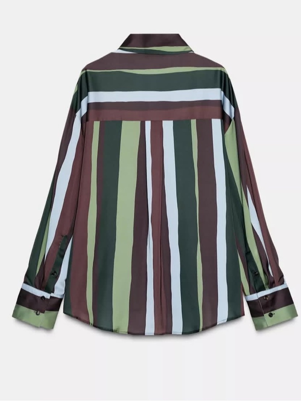Zara Multicolor Satin Stripe Button-Up Shirt – Size Small – NWT 9624/286 - Picture 6 of 9